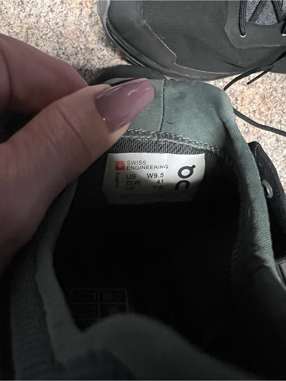 On Running Women's Black and Teal Trail Athletic Shoe - Picture 2 of 2